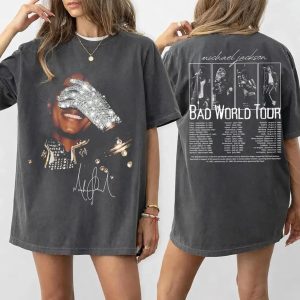 Michael Jackson Shirt Vintage 90s Tshirt, Bad World Tour 2-Sided Graphic T-Shirt